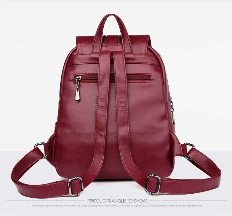 Brand New Laptop Backpack Women Leather Luxury Backpack Mochilas Feminina Ladies Fashion Backpack Satchel School Bag Pu