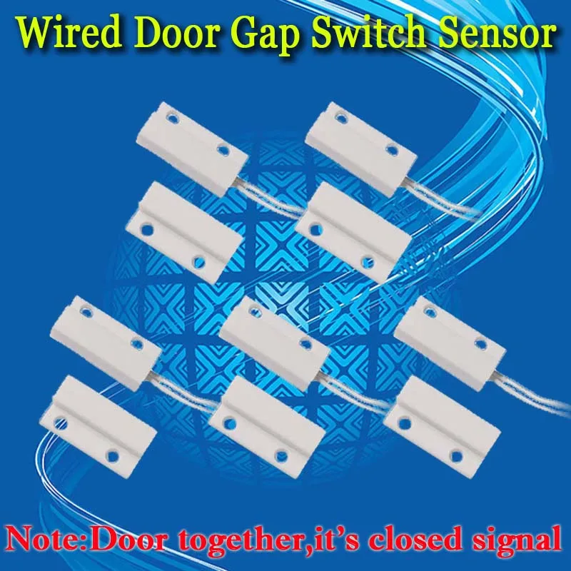 

5 Pcs Mc-38 Wired Door Window Sensor Magnetic Switch For Home Alarm System,When Sensor Together,Normally Closed Nc