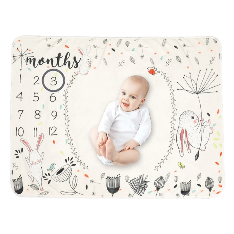 

1 Set Baby Monthly Record Growth Milestone Blanket Newborn Photography Props Kit