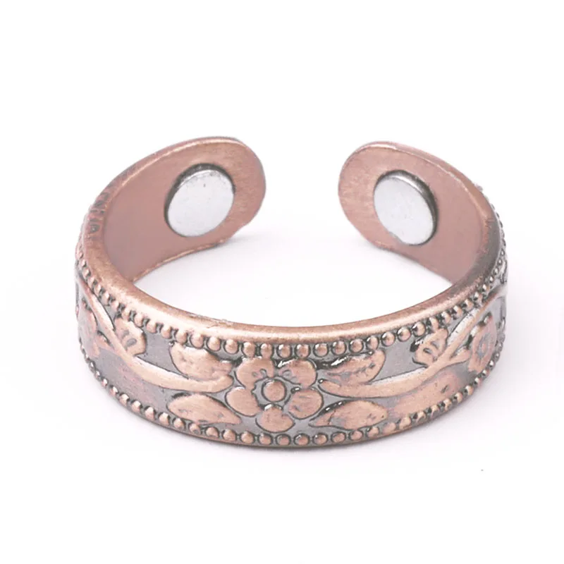 Fashion Classic Cube Copper Magnetic Adjustable Opening Ring for Men and Women Jewelry Gift | Rings