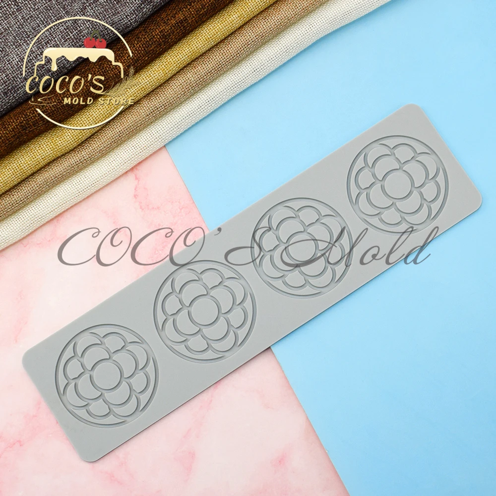 Новое поступление круглые лепестки дизайнерский силиконовый коврик для торта