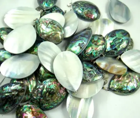 

wholesale Natural Quartz crystal Abalone Shell Charms Pendant for diy Jewelry making necklace Accessories