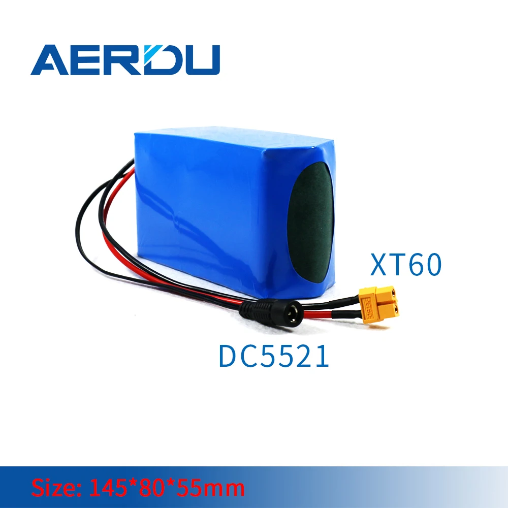 AERDU 36v 10s2p 37v 42v 5.8ah 250w 18650 литий ионный аккумулятор для электрической