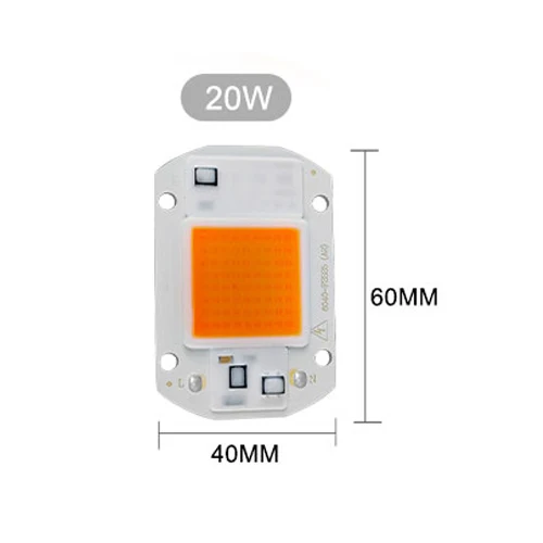 20W COB Led лампа для выращивания света чип полный спектр 220 В 110 В 20 Вт 30 Вт 50 Вт 380-780нм фитолампа для комнатных растений рассады цветок фитолампи - Испускаемый цвет: 20W