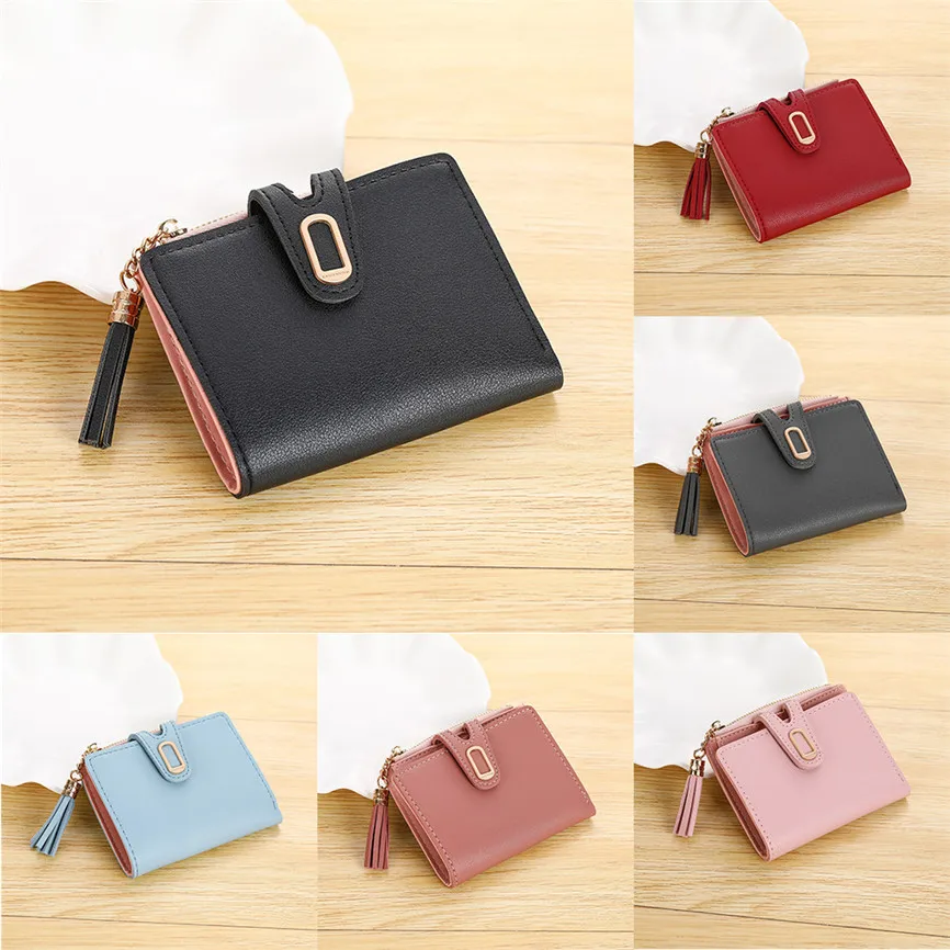 Женская монета кошелек карта Упаковка Твердые Роскошные пряжки кисточкой мини