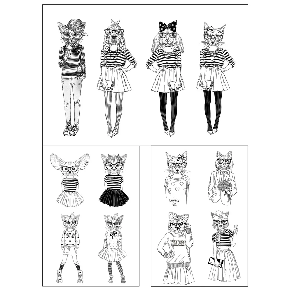 

Human Animal Avatar Clear Silicone Stamps Scrapbooking Crafts Decorate Photo Album Embossing Cards Making Clear Stamps New