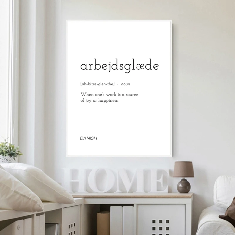 Lagom Arbejdsglæde Velbekomme определение Nordic Плакаты и принты минимальной работе настенный