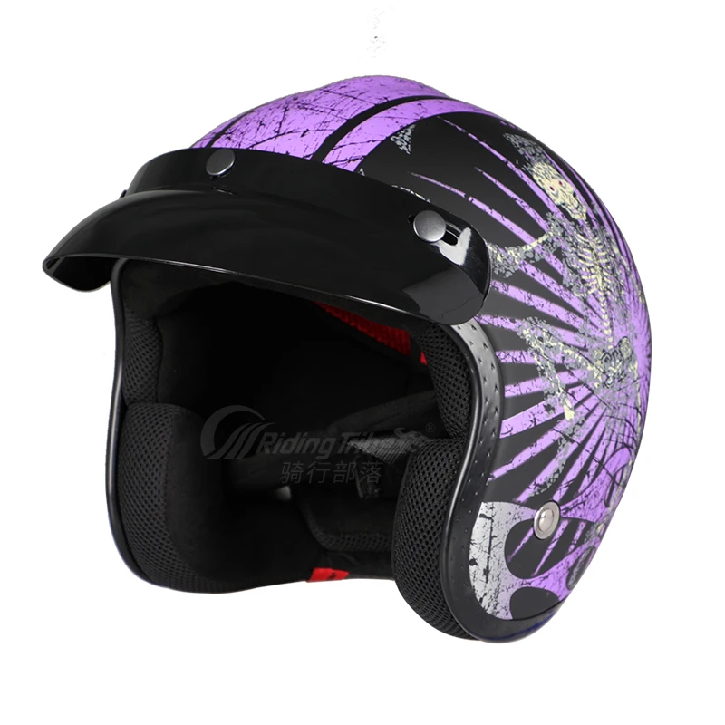 Езда племя точка 3/4 мотоциклетный открытый полулицевой шлем скутер Ностальгия