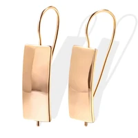 hot sale square glossy earrings for women classic simple rose gold color dangle earrings femals wedding anniversary gift jewelry