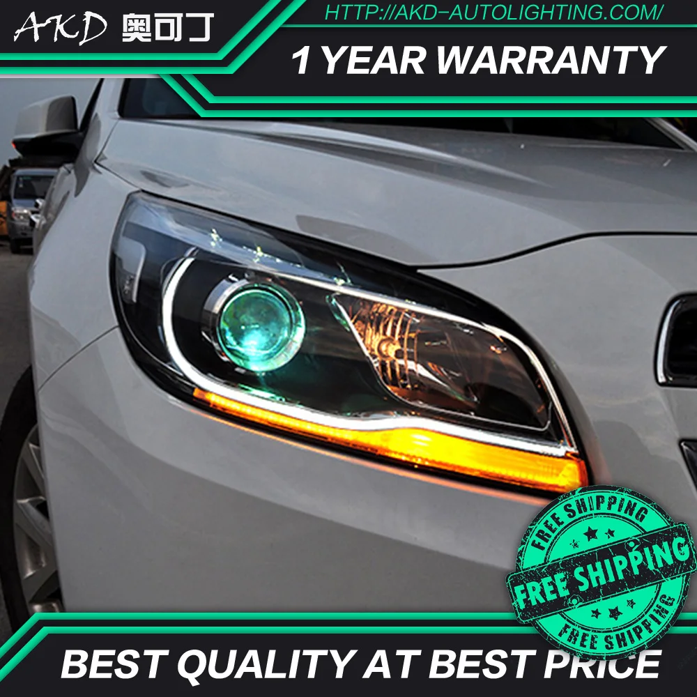 AKD тюнинг автомобильных фар для Chevrolet Malibu 2012 2014 светодиодные фары DRL ходовые огни Bi