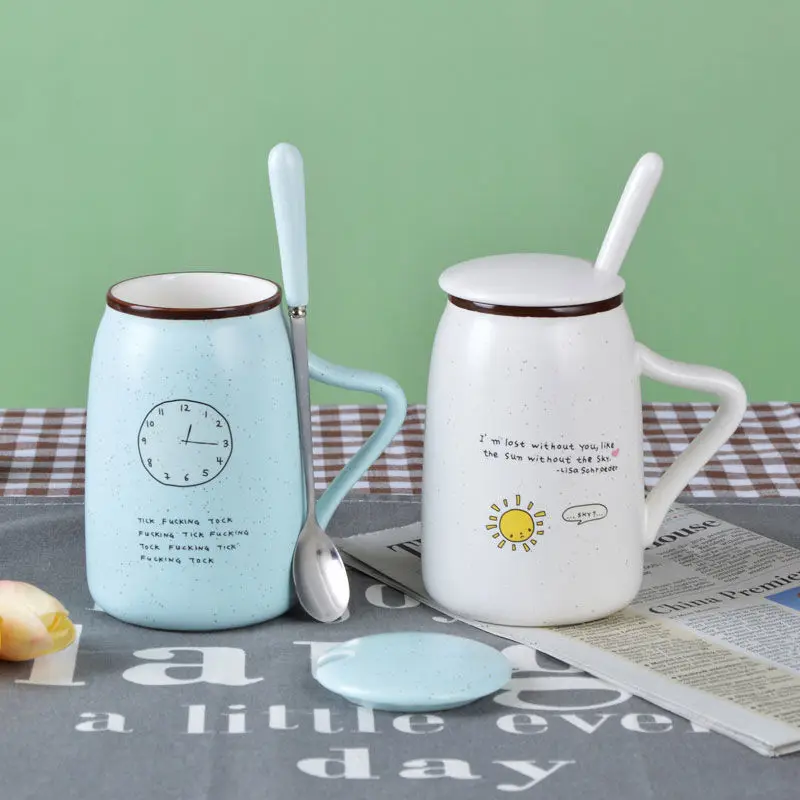 Креативная керамическая Студенческая кружка чашка для кофе молока пары большая