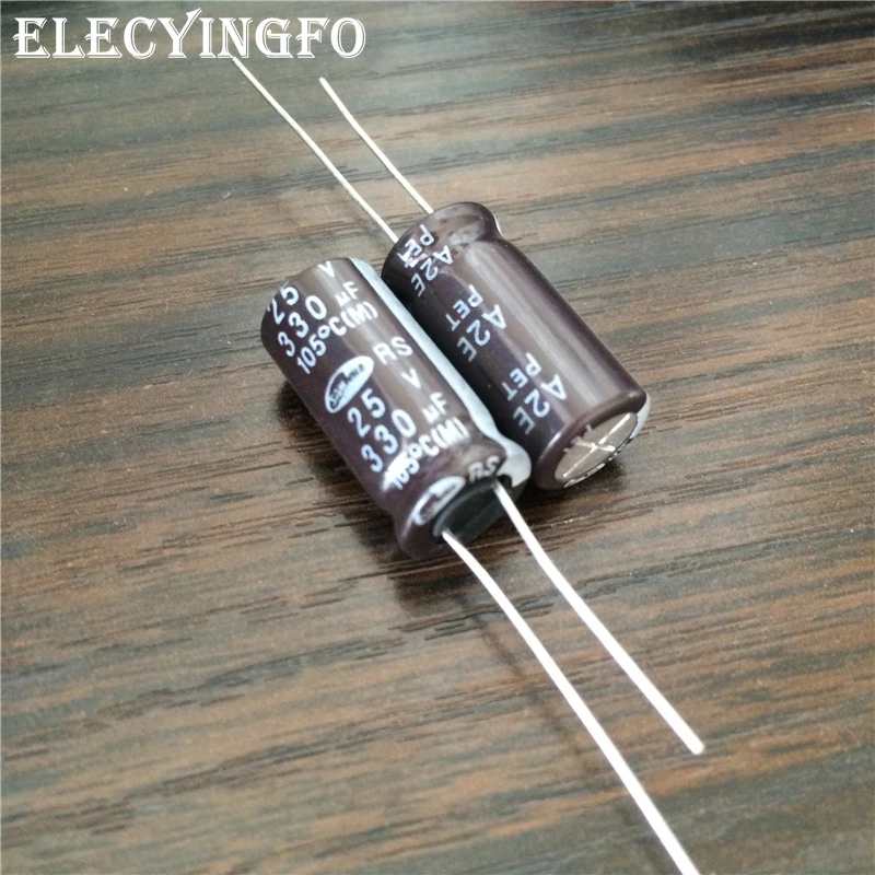 

50pcs 330uF 25V330UF SAMWHA RS Series 10x20mm 25V330uF Aluminum Electrolytic Capacitor