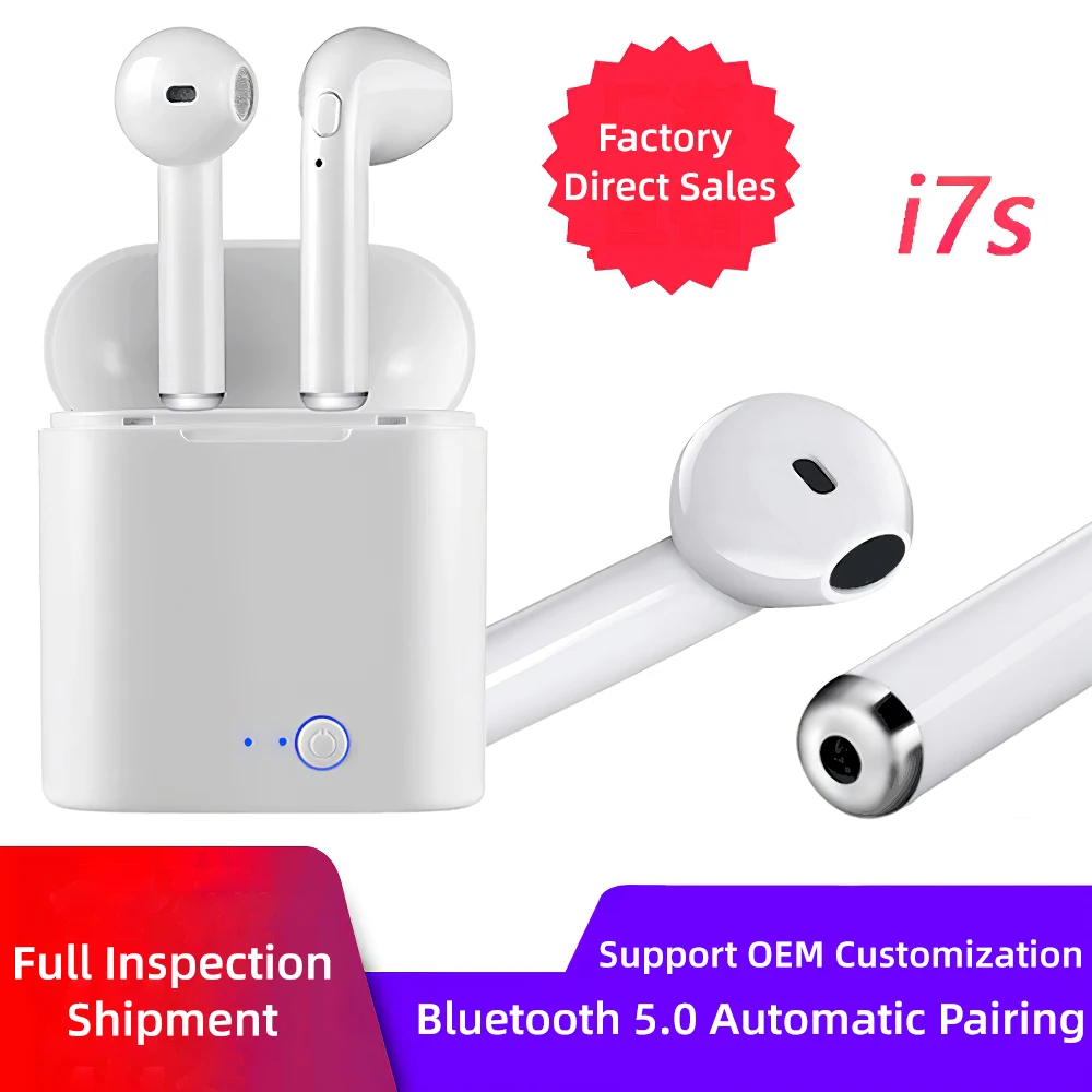 TWS i7s Bluetooth наушники-вкладыши Спортивная Беспроводная зарядная коробка для Samsung
