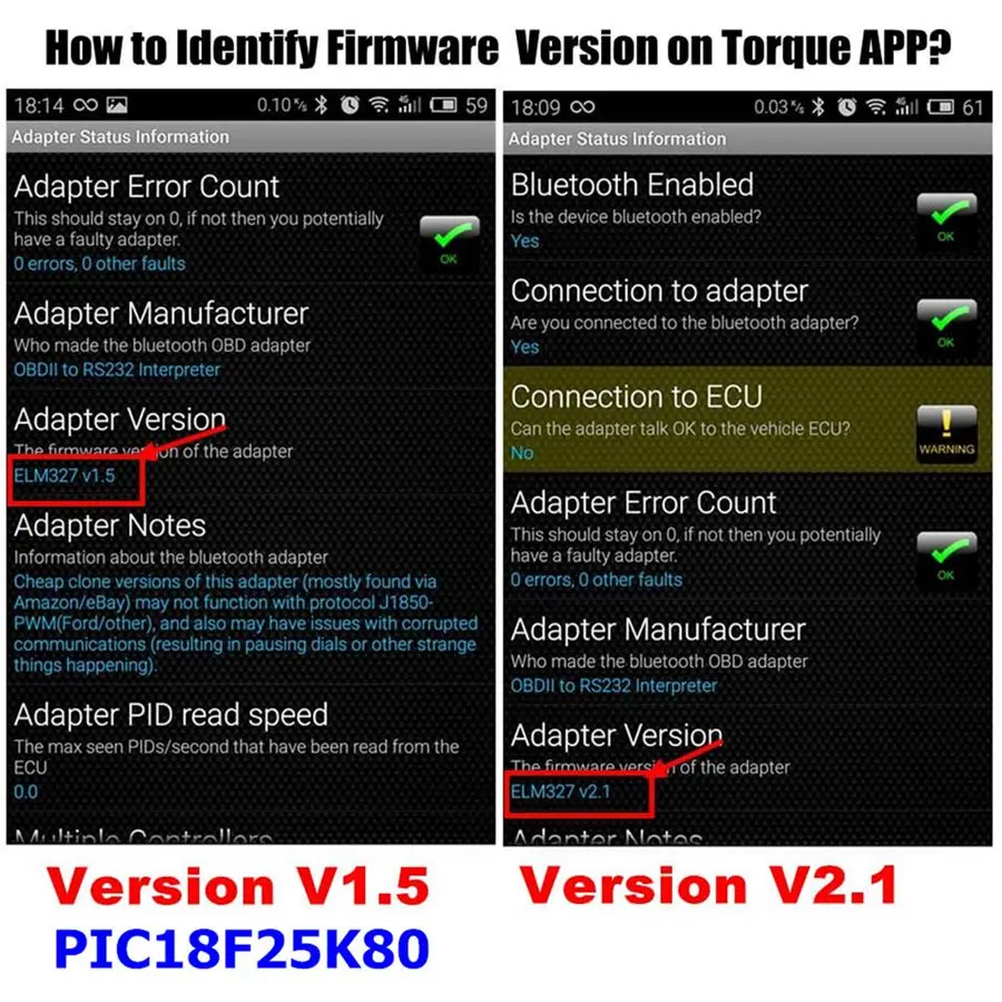Топ аппаратное обеспечение V1.5 чип PIC18F25K80 ELM327 Bluetooth V1.5 AutoCode Reader Super MINI ELM 327 работает на Android Symbian FW V1.5