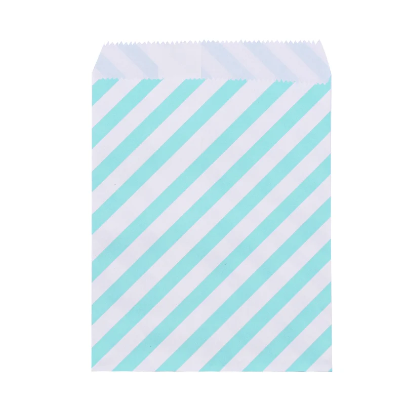AB08 25/50pcs 18*13cm Kraft Paper Bags Wave Stripe Dot Gift Bag for Wedding Birthday Candy Snack Bag Festival Party Wrapping Supplies - Цвет: AB08