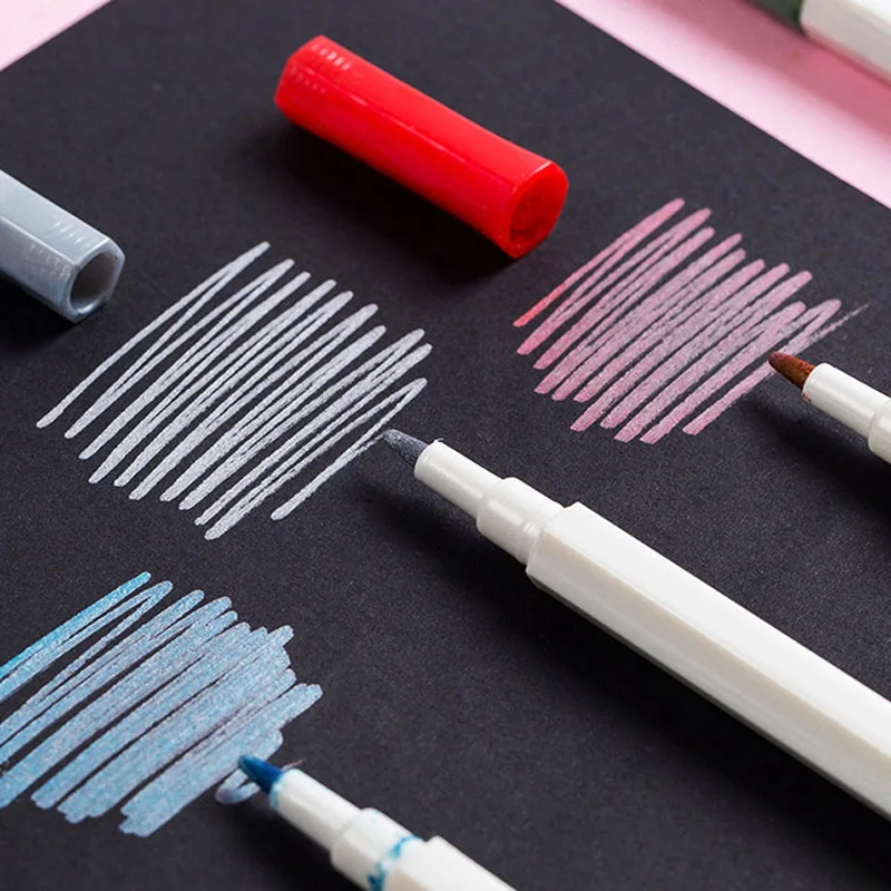 Маркер художественный на водной основе блестящий металлический 10 шт.|metallic color