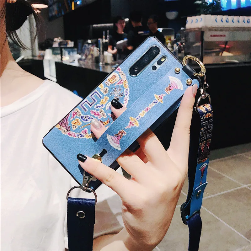 Роскошный чехол s для huawei P30 P20 mate 20 30 Pro Honor 10 Lite Play 3 Nova 4 8X задняя крышка чехол с держателем ремешок браслет-кольцо