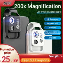 APEXEL 200X Macro Lens for Phone HD Camera Lentes Portable Digital Phone Microscope for Iphone12 Huawei Smartphones Accessories