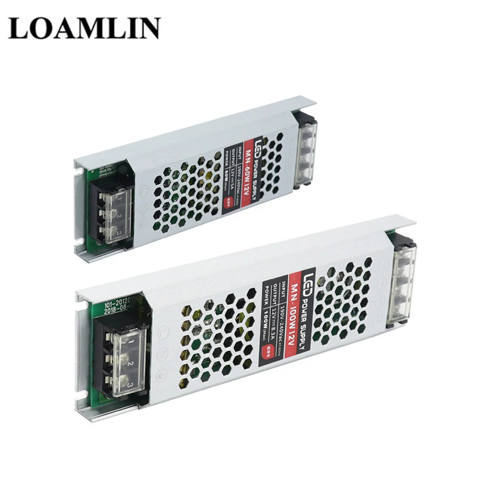 Светодиодный трансформатор сверхтонкий для светодиодных лент 60 Вт 100 150 200 300