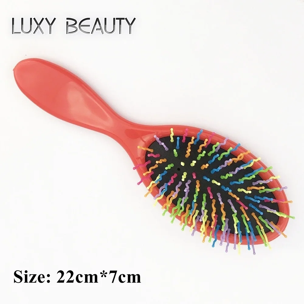 Brush F Red Профессиональная расческа-Щетка массажная Антистатическая темно-коричневая расческа для наращивания волос/Расческа для ухода за париком - Цвет: Brush F Red