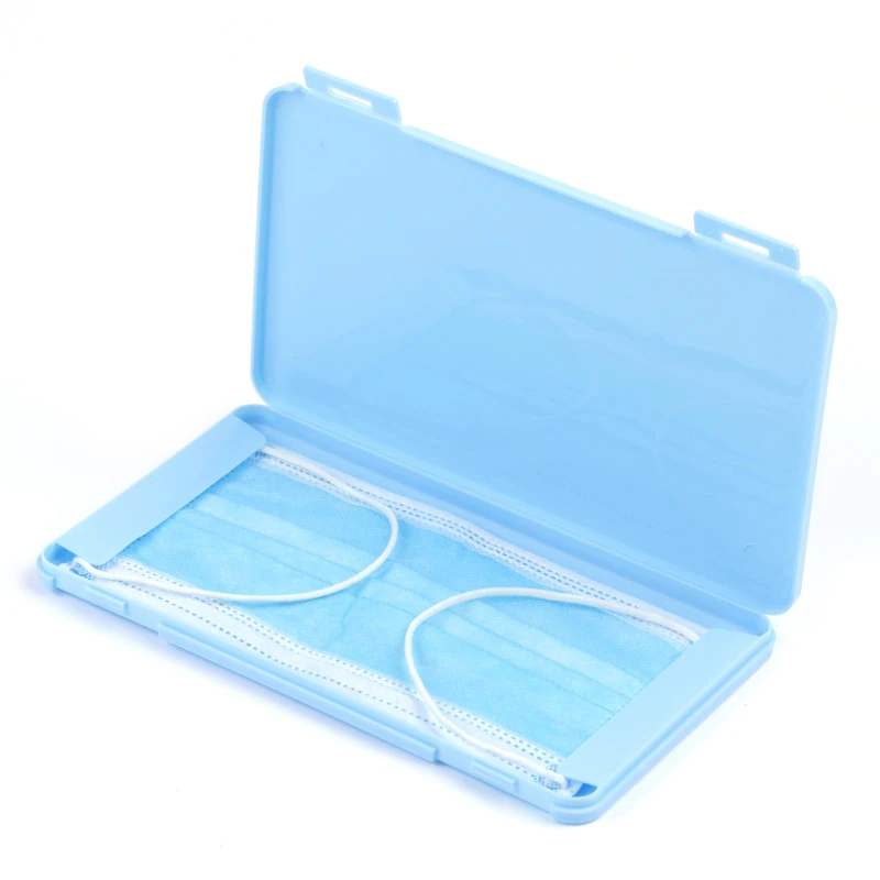 

HOT!! Face Cover Storage Box Disposable Face Shield Temporary Storage Box Solid Color Double Buckle Receipt Storage Plastic Box