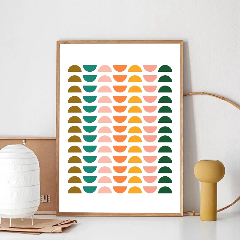 

Scandinavian Style Geometric Shapes Prints Canvas Poster Mid Century Modern Wall Art Painting Decoration Picture Home Room Decor