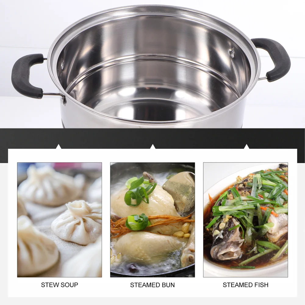 

1Pc Double-layer Stainless Steel Steam Pot Food Steamer Creative Soup Pot