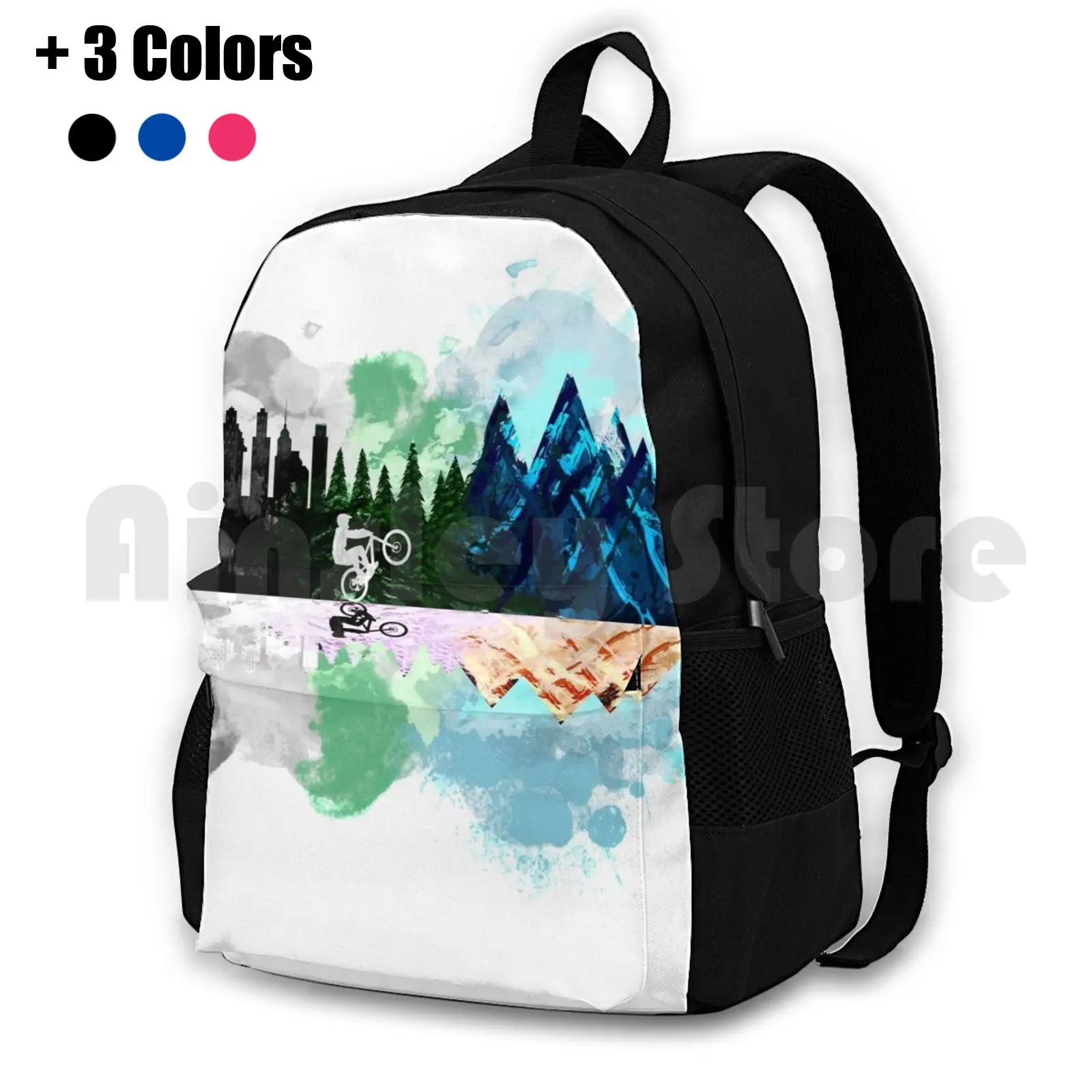 

Go To The Mountains Outdoor Hiking Backpack Riding Climbing Sports Bag Bike Mtb Ride Mountain Bike Bicycle Cyclist Bmx Rider