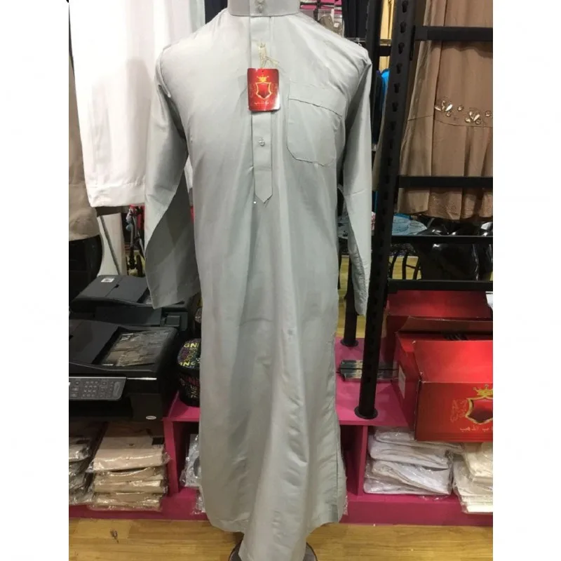 Мужской кафтан с длинным рукавом Jubba tobe мусульманский одежда в мусульманском