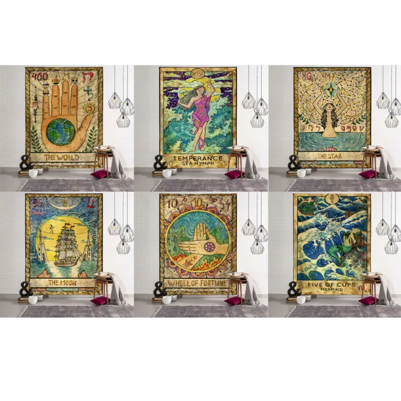 Волшебное Таро Луна солнце гобелен стены Висячие покрывала большие