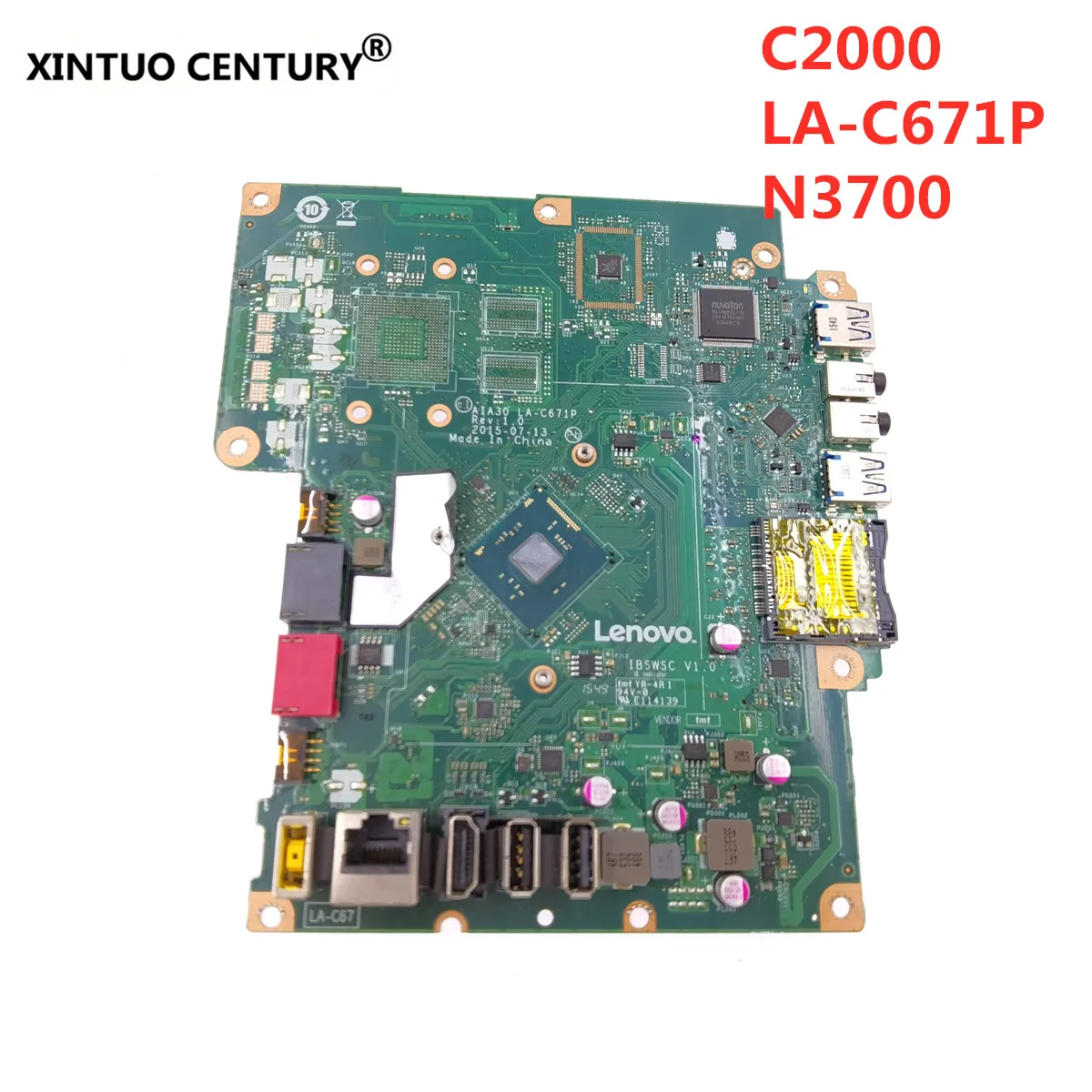 

LA-C671P для Lenovo S200Z C20-00 C2000 AIO материнская плата N3700 CPU AIA30 FRU 00XG052 IBSWSC V1.0 100% протестирована Быстрая доставка