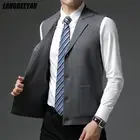 Уровень 4 супер анти-пиллинг высший сорт Pleuche новый осенний отворот модный брендовый вязаный кардиган Повседневный трендовый свитер жилет без рукавов