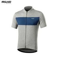 arsuxeo mens cycling jersey short sleeve pro quick dry mtb bicycle shirt mountain bike downhill clothing with pocket 639