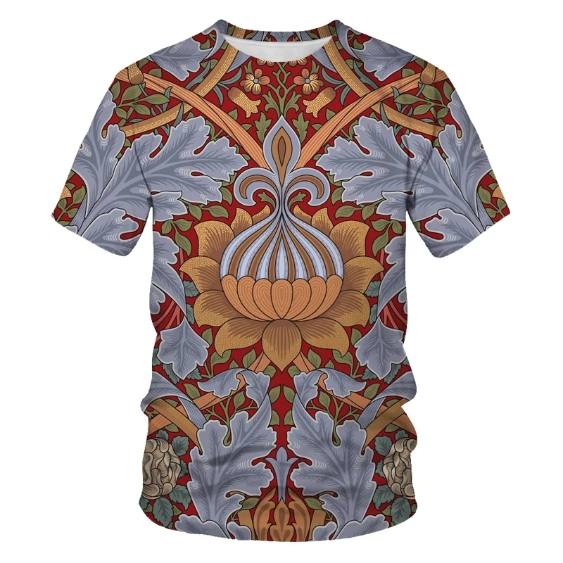 

Plant flower and bird pattern fashion summer 3D printing men's short-sleeved T-shirt hip-hop plant flower and bird street clothe