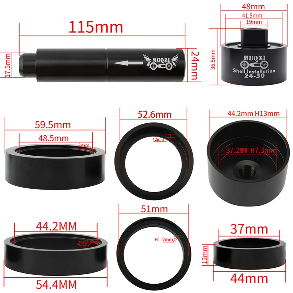 

Bicycle Press-in Shaft Static Installation Disassembly Tool Suit BB86/30/92/PF30(Black)