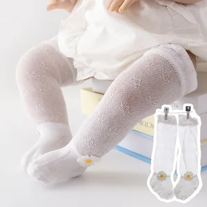 FOCUSNORM дышащие тонкие чулки для маленьких девочек летние милые стильные сетчатые чулки с маргаритками против комаров