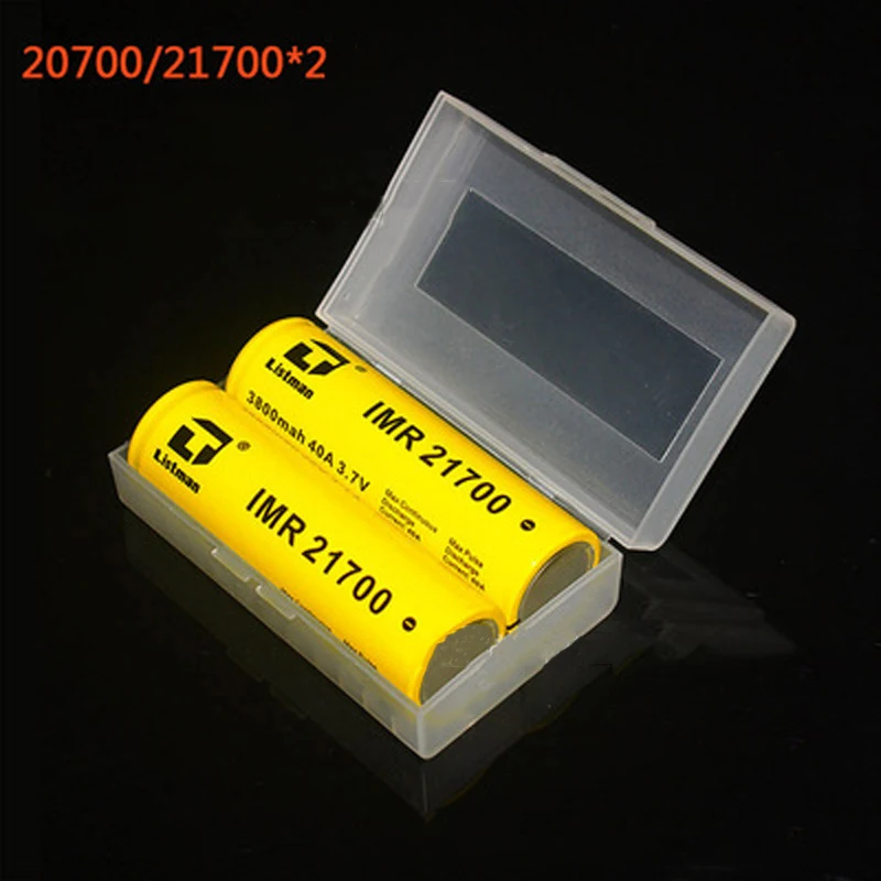 

Battery Holder Storage Case Box Cover For 20700/21700 Battery Case Container Organizer Box Case With Clips