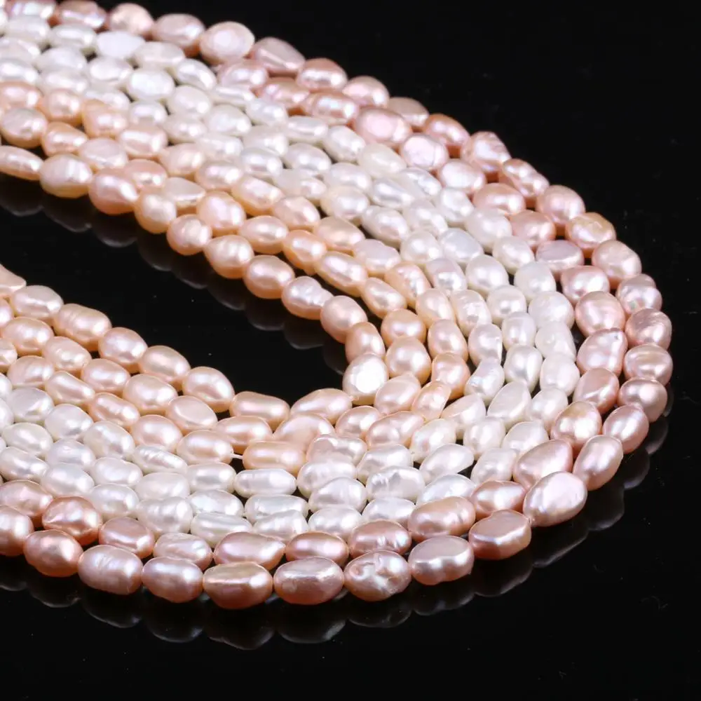 

Hot Sale Natural Freshwater Pearl Irregular Loose Beads 6-7 Mm For Jewelry Making DIY Bracelet Earrings Necklace Accessory
