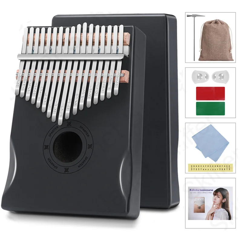 

17 Keys Bull Kalimba Thumb Piano Portable Finger Flexible Piano African Kalimba Made By Single Board High-Quality Wood Mahogany