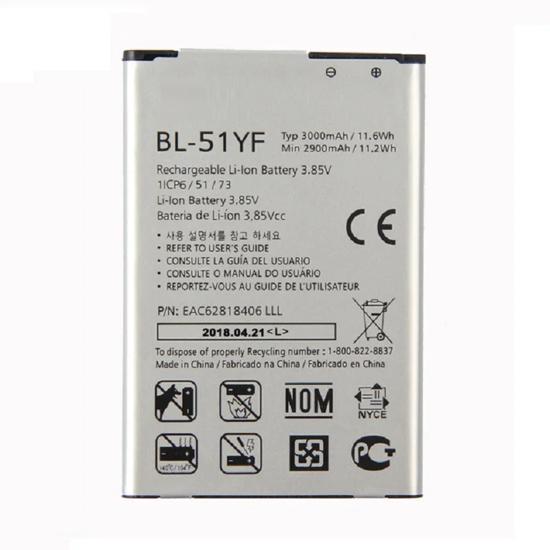 BL-51YF Battery for LG G4 H815 H811 H810 VS986 VS999 US991 LS991 F500 G Stylo F500S F500L F500K | Мобильные телефоны и