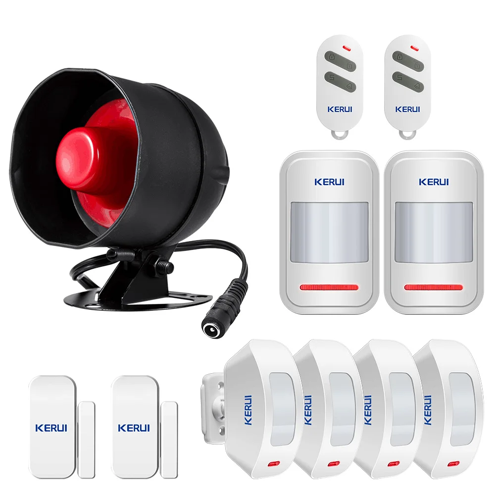 KERUI Cheap Upgraded Standalone Wireless Home Security Alarm System Kit Siren Horn WIth Motion Detector DIY 110db Burglar Alarm