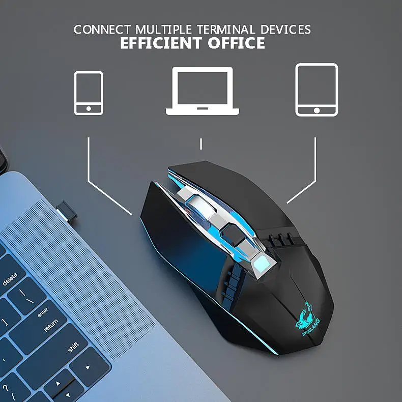 Беспроводная игровая мышь HiMISS X5 перезаряжаемая 500 мА/ч Bluetooth 3 0 + 5 2 4G оптические