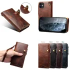 Чехол-кошелек из натуральной кожи для iPhone 12 Pro 12 Pro Max, Ретро винтажный Чехол-книжка для iPhone 12 Mini, чехол для телефона, сумка с застежкой