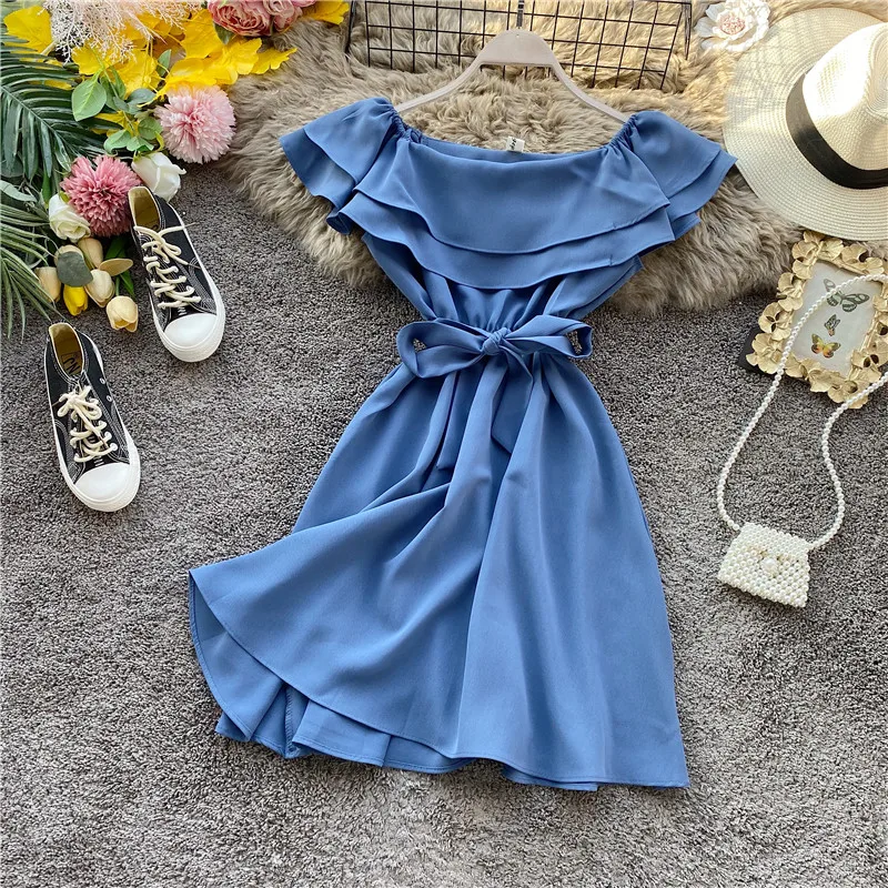 Vestidos mujer модные с оборками из кусков для девушек сексуальные вырезом лодочкой
