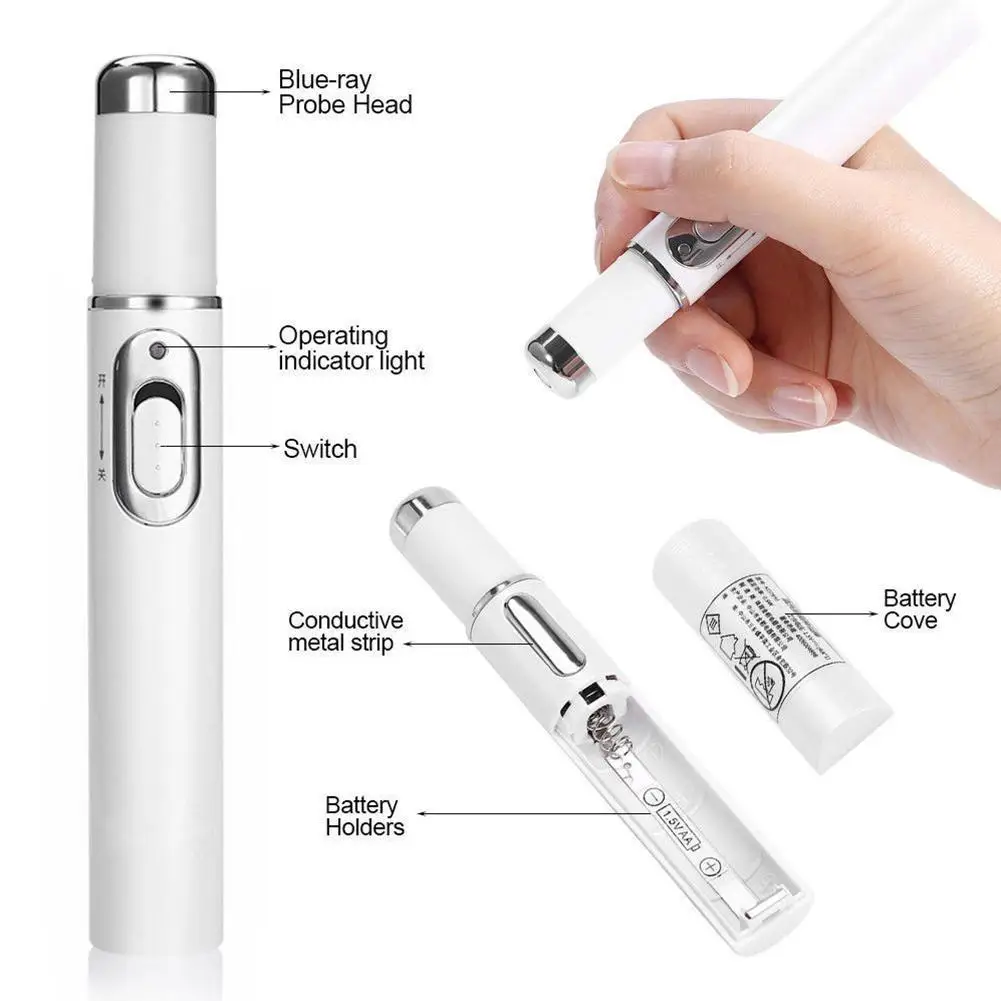 

Hot Heath Blue Light Therapy Varicose Veins Treatment Pen Soft Scar Wrinkle Removal Treatment Acne Pen Massage Relax