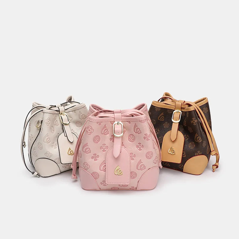 

2021 New Fashion Famous Luxury Brand Ladies High Quality Leather Printing Bucket Handbag Cross Body Shoulder Bag Sac Luxe Femme