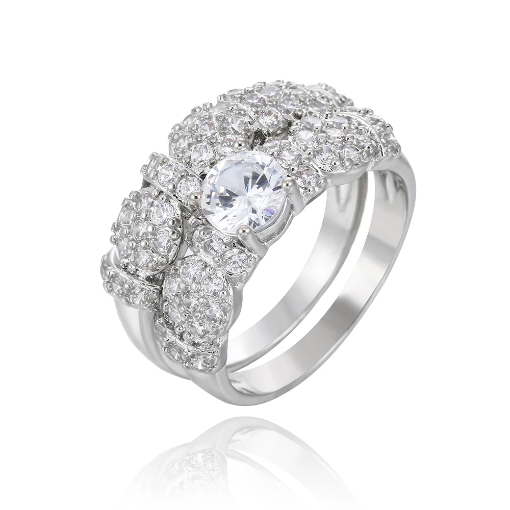 anillos mujer Большие кольца для женщин 1 комплект розовый кубический циркон сердце серебряное кольцо Bague Femme Свадебные кольца обручальное кольцо вечерние ювелирные изделия подарок - Цвет основного камня: anillos mujer