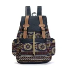Женский холщовый винтажный рюкзак, этнические ранцы в стиле, школьный ранец