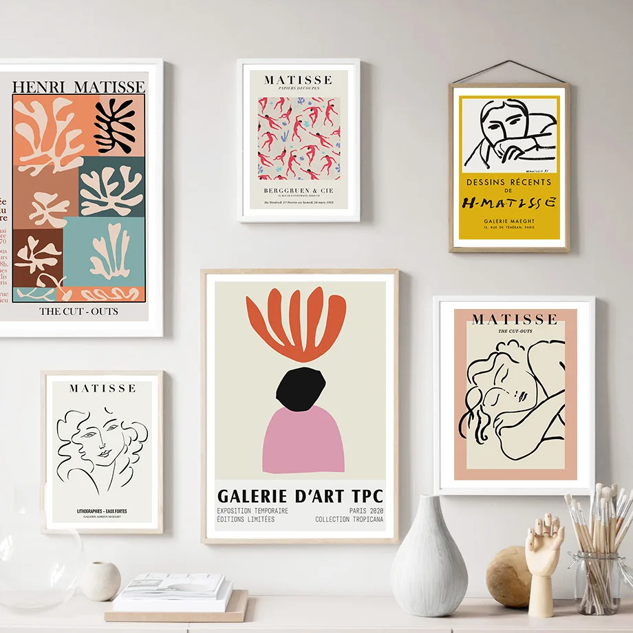 Классическая абстрактная картина на холсте Matisse с изображением девушки и