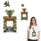 Наклейки на бутылки с утюгом, термоклейкие наклейки с птицами и зеленым дизайном, наклейки на одежду, аксессуары сделай сам